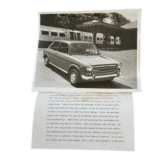 VTG Austin America 1971 Promo Photo Ad Copy British Leyland Dealership READ - Picture 1 of 7